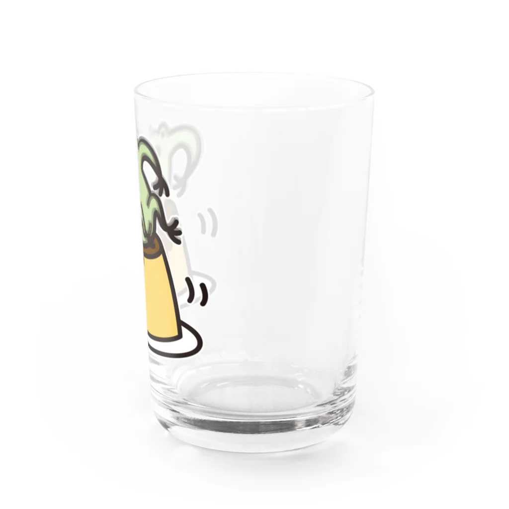 ただとま屋の陽気なカエルとプリン Water Glass :right