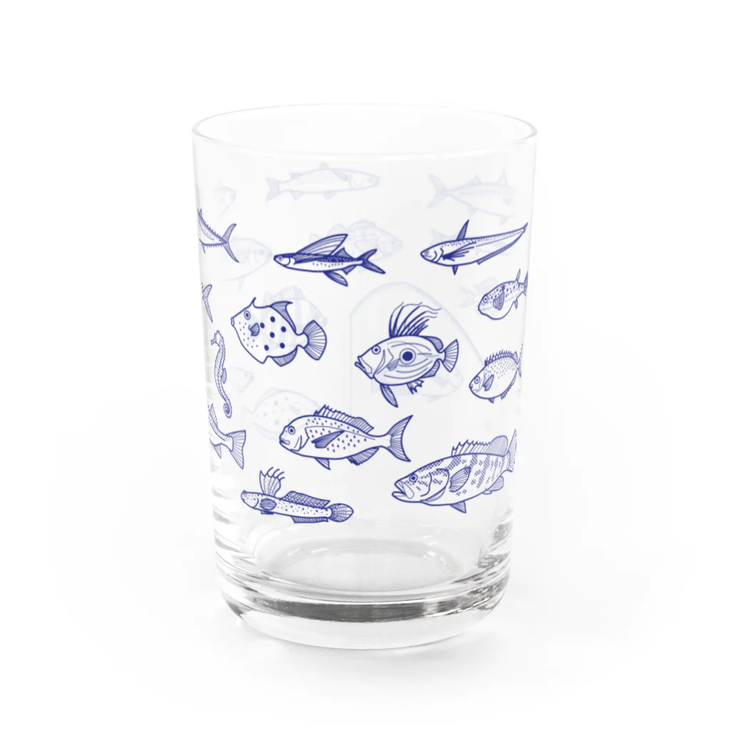 Umikko8823のお魚　青LINE Water Glass :right