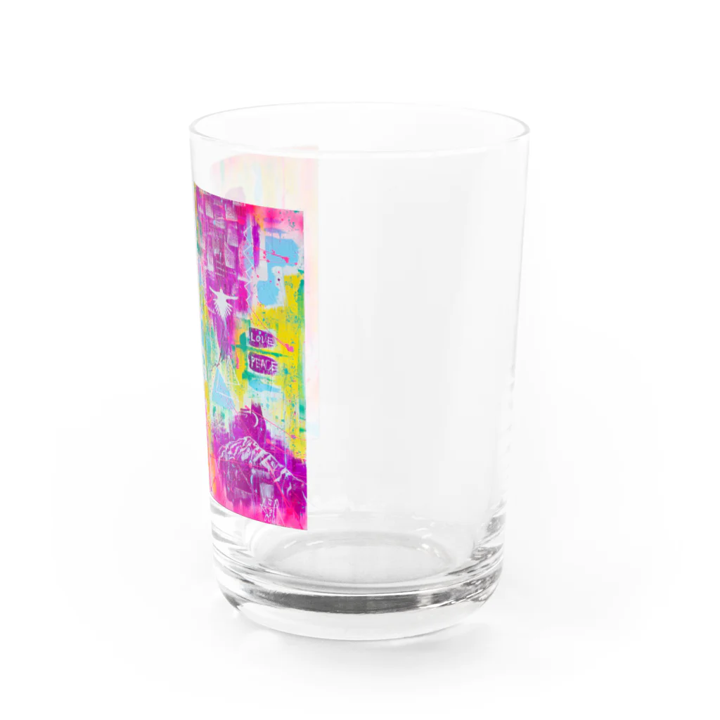 大正舘ゲイジュツ 天狗レーベル の北アルプス雷鳥Love＆Peace Water Glass :right