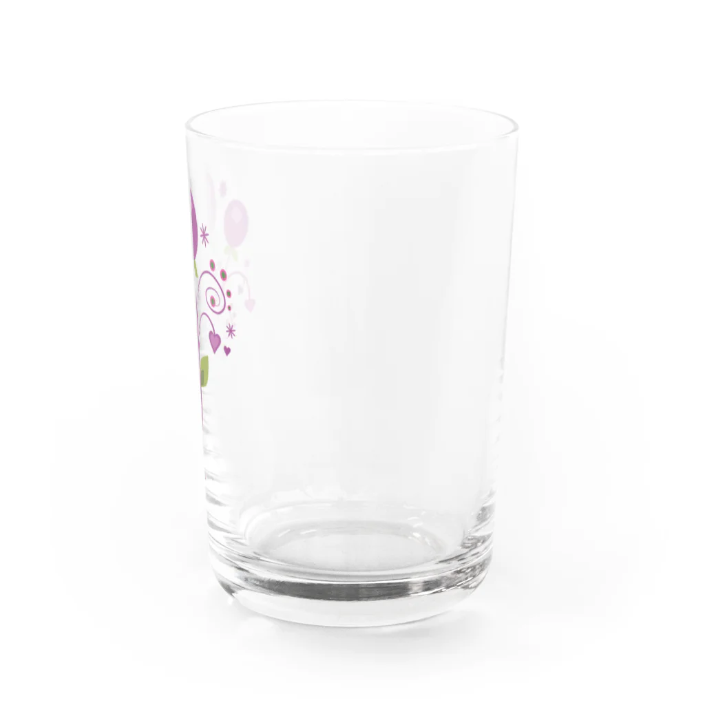 VIETSTAR★１０８のレトログラス　パープルな花 Water Glass :right