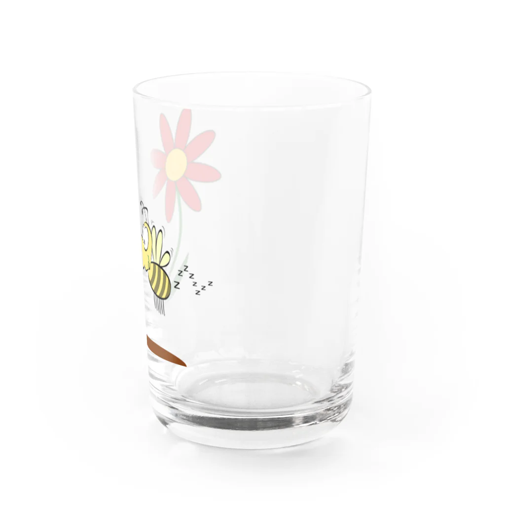 VIETSTAR★１０８のレトログラス　花とミツバチ グラス右面