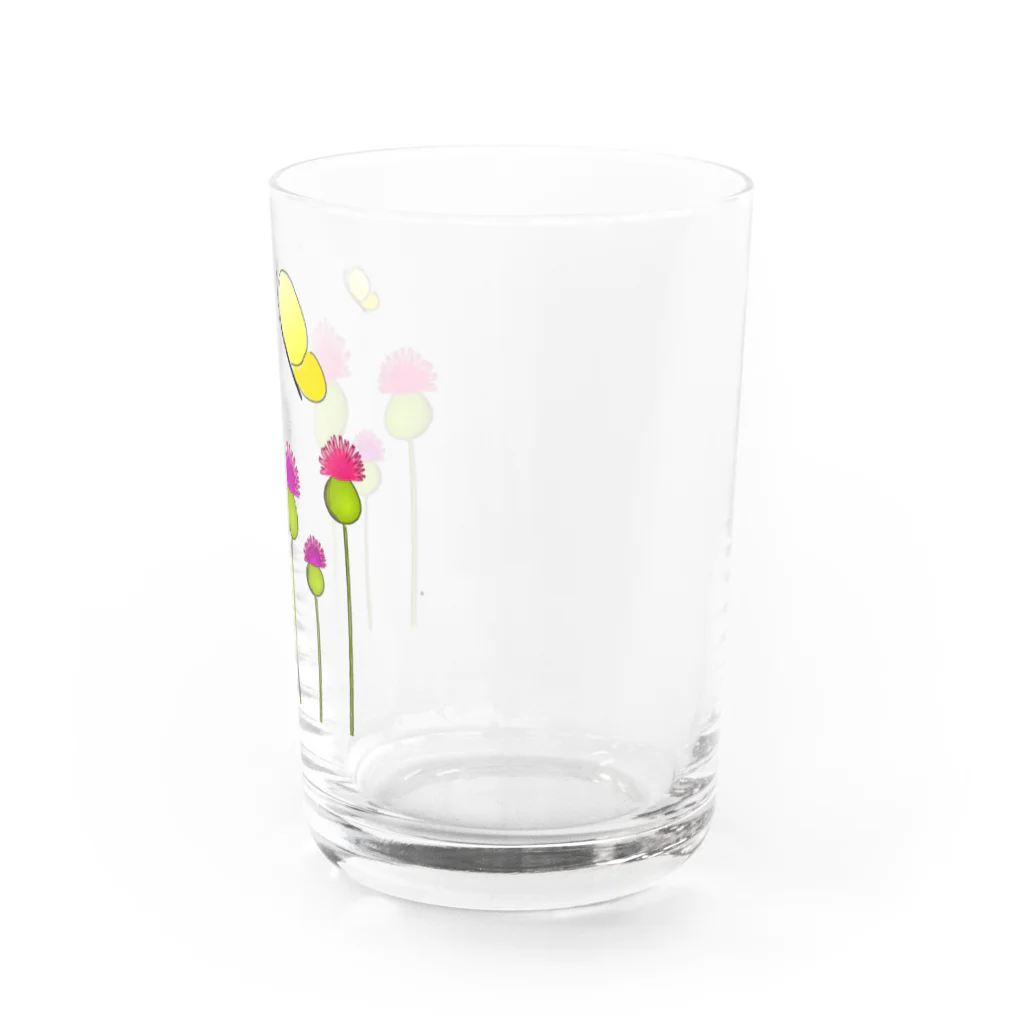 VIETSTAR★１０８のレトログラス　花と蝶 グラス右面