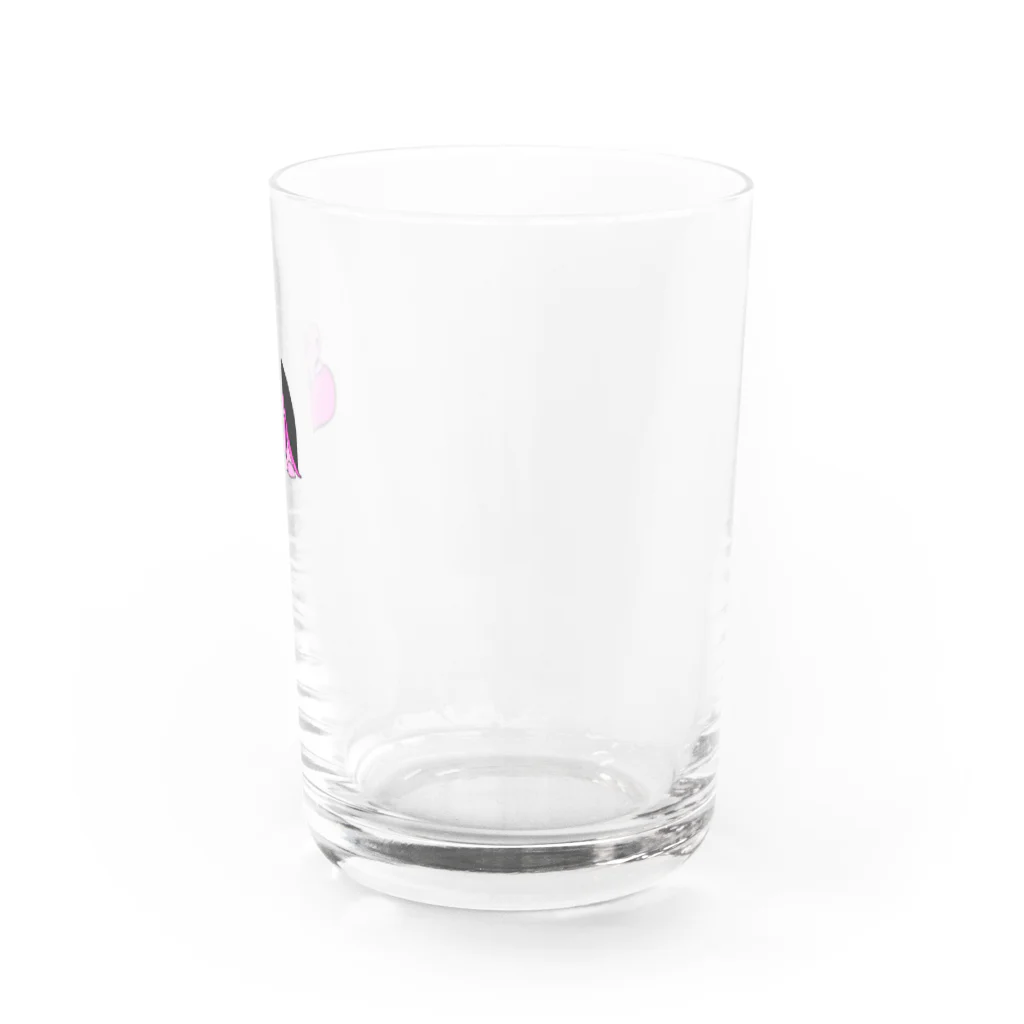 時計塔のヘッドホンかめくん　ピンク Water Glass :right