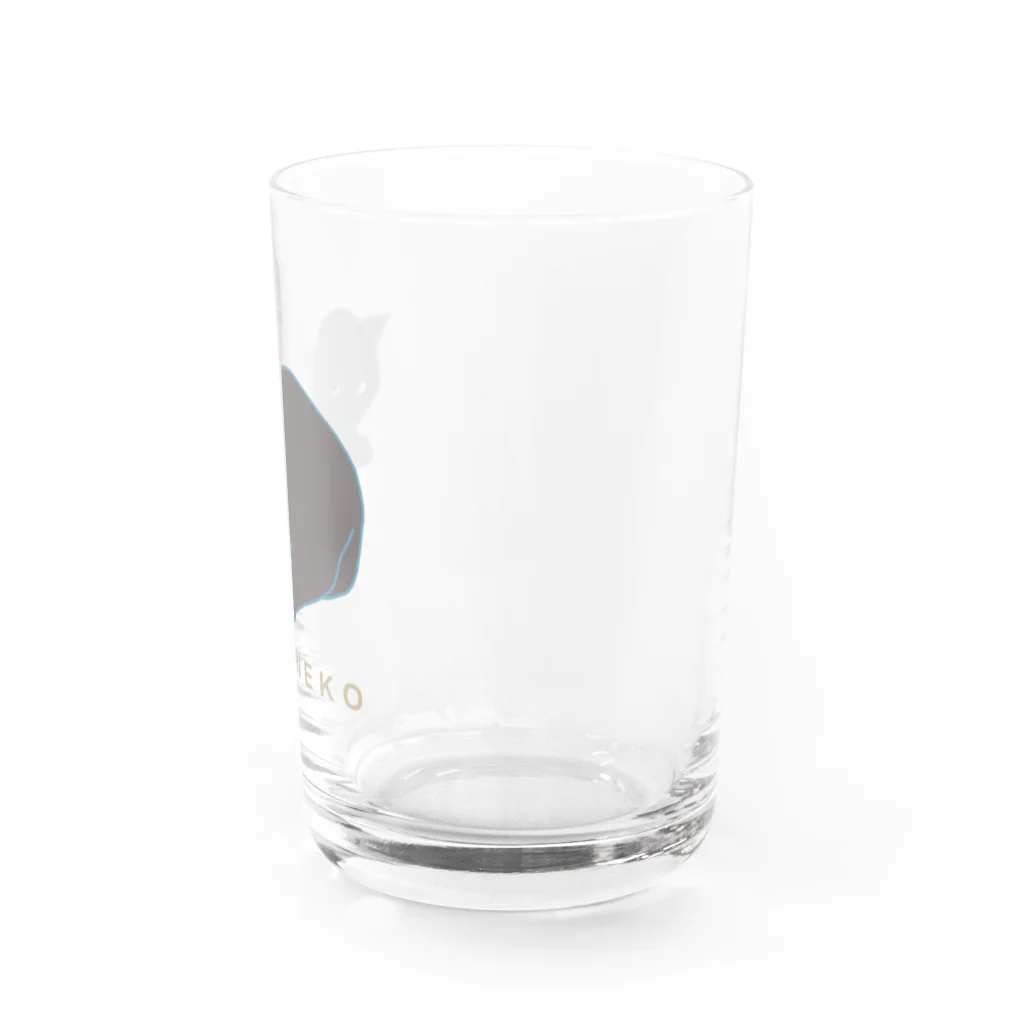 猫猫商店の黒猫こぱん(ロゴ入り) Water Glass :right