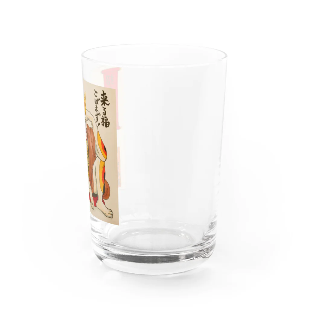 JAMES ITOの来る福こばまず！やさぐれ招き猫 Water Glass :right