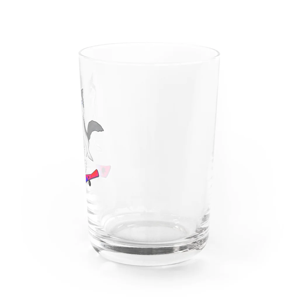 P_aquaのスケボーウルフ Water Glass :right