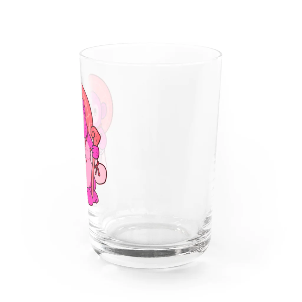 zawaのたぬきの置物（ピンク） グラス右面