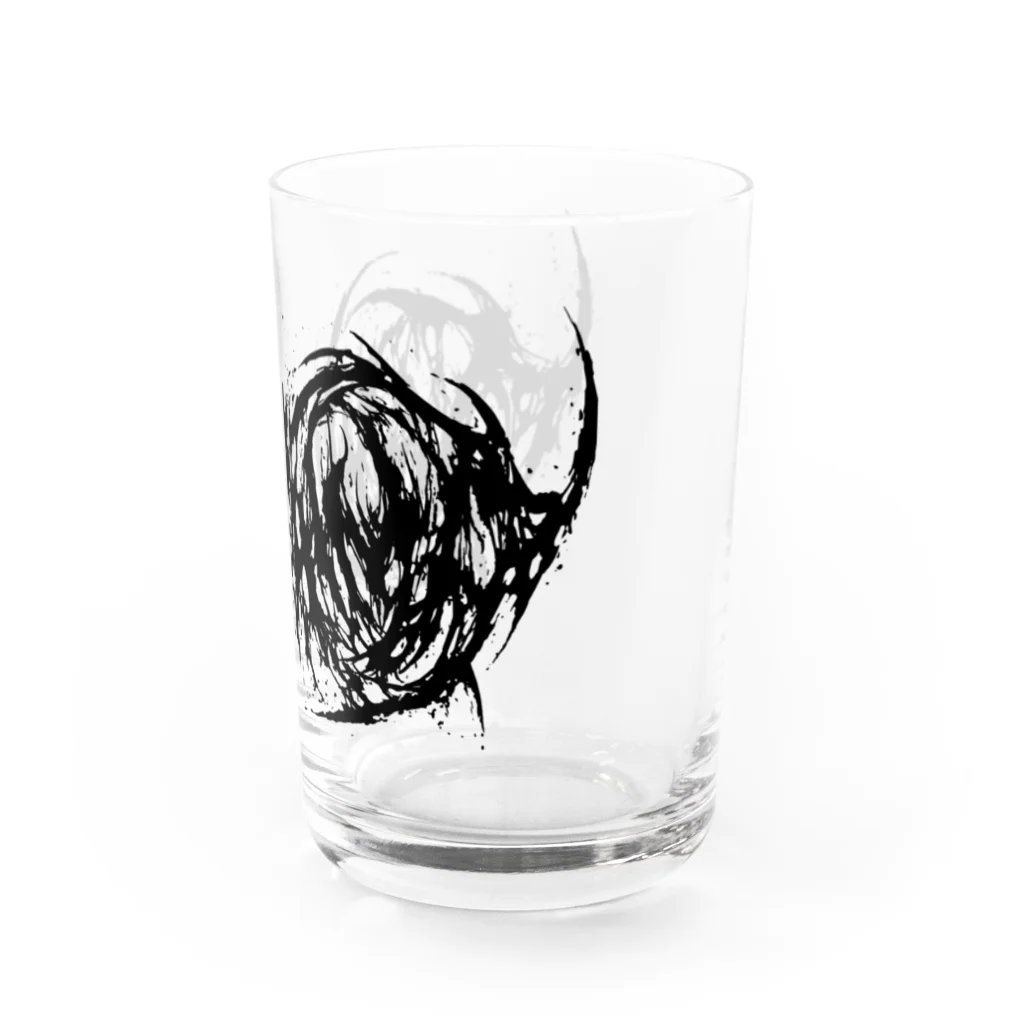 Toshihiro Egawa ArtのDEATH TOKUSHIMA / 徳島(黒ロゴ) Water Glass :right