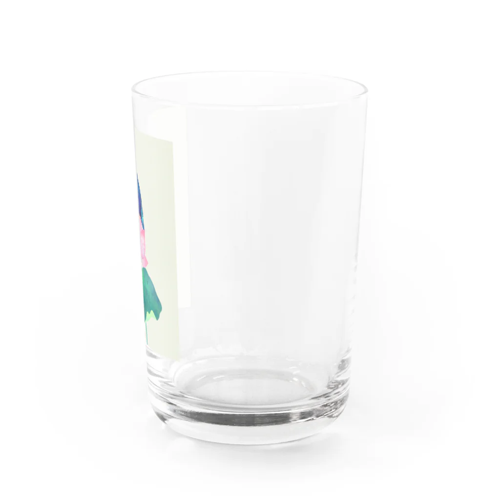 月の隠れ家の蓮の上で休憩する翡翠さん Water Glass :right