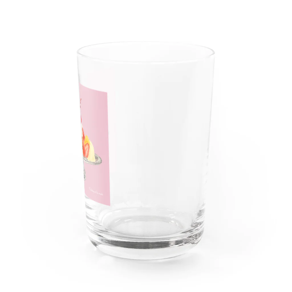 のぐちさきのプリンアラモード(pink) Water Glass :right