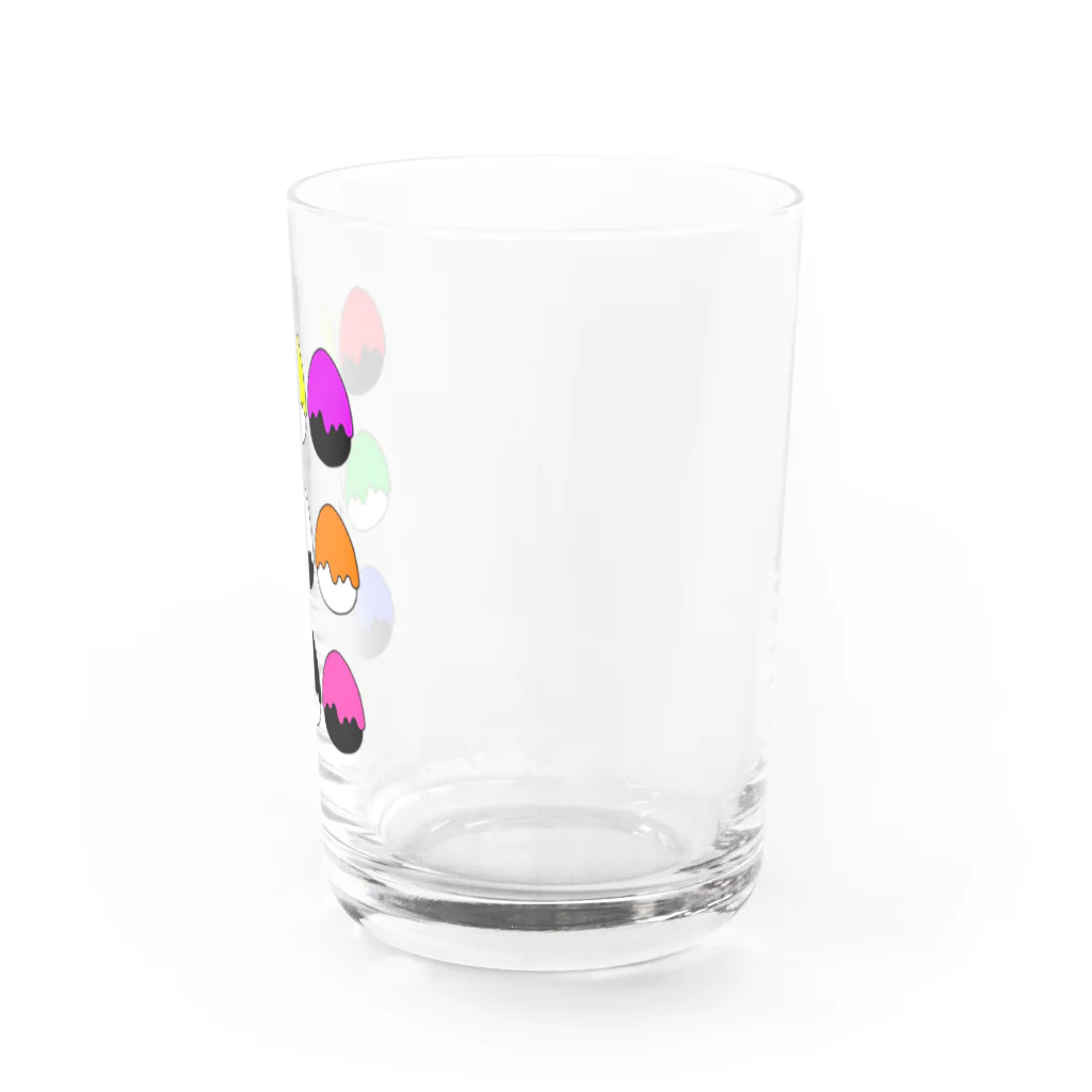 手描きのエトセトラのたまご型にペンキかかった(９色) Water Glass :right