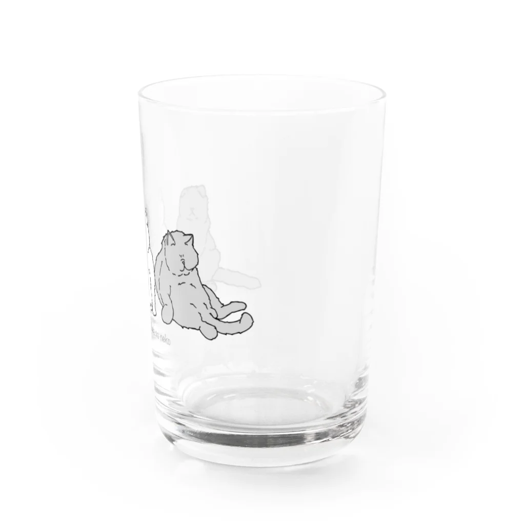 amemugi（あめむぎ）の変な座り方のネコたち。 Water Glass :right