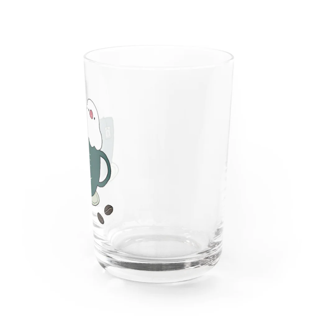 バニラ＆チッチのコーヒーカップ文鳥☕  (文鳥の日 2021記念) グラス右面