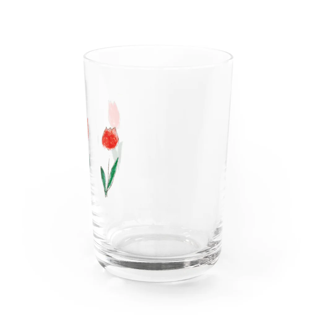 osayuの赤のチューリップ Water Glass :right