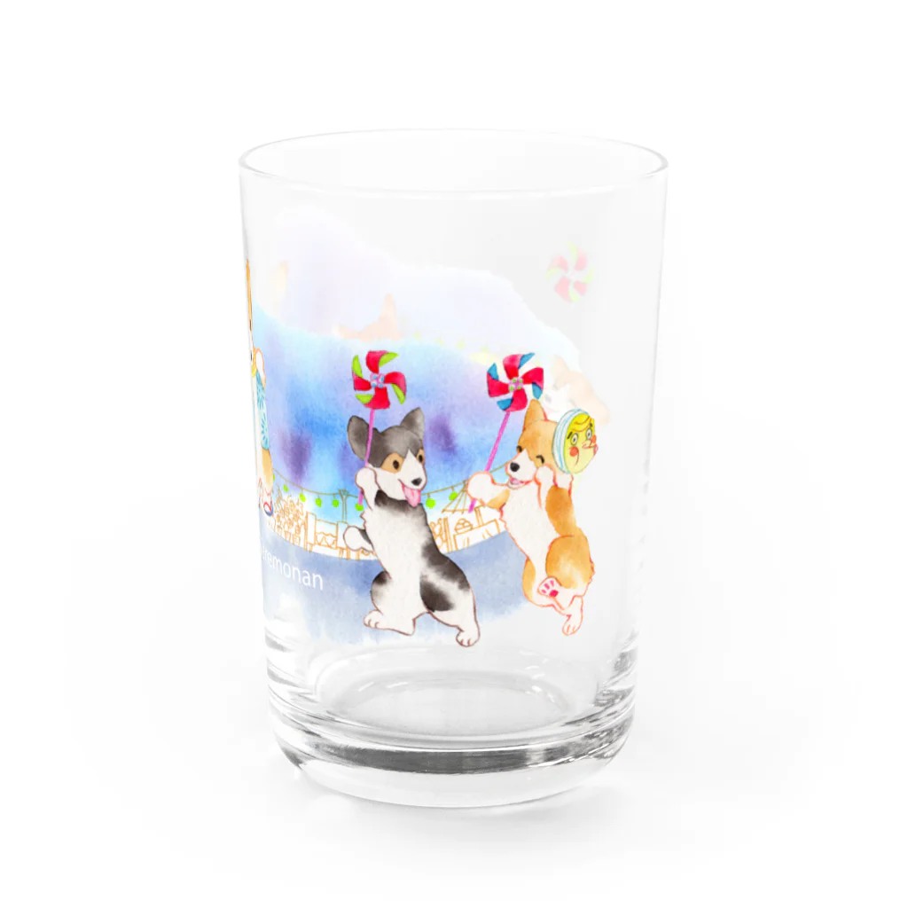 朱留のお祭りコーギー犬 Water Glass :right