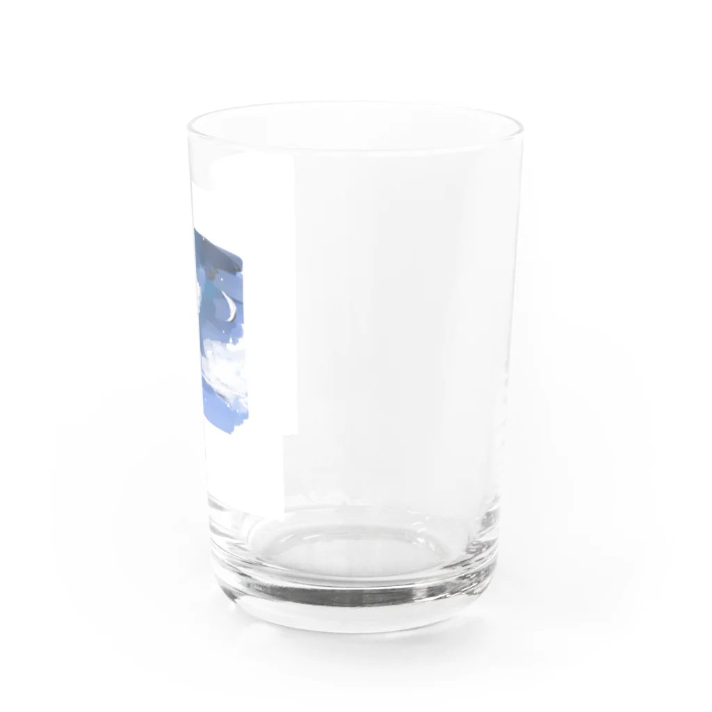 【シマエナガグッズ】ちくわファクトリーの夜空　ふわふわ Water Glass :right