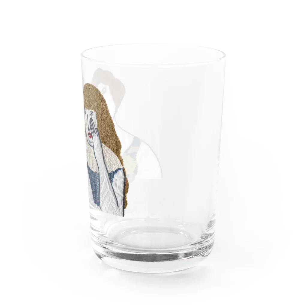 刺繍／QQの刺繍／ひそひそ Water Glass :right