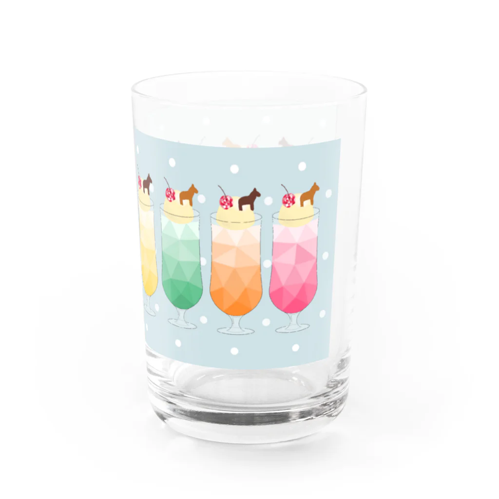 ぱからたからの枠色クリームソーダ Water Glass :right