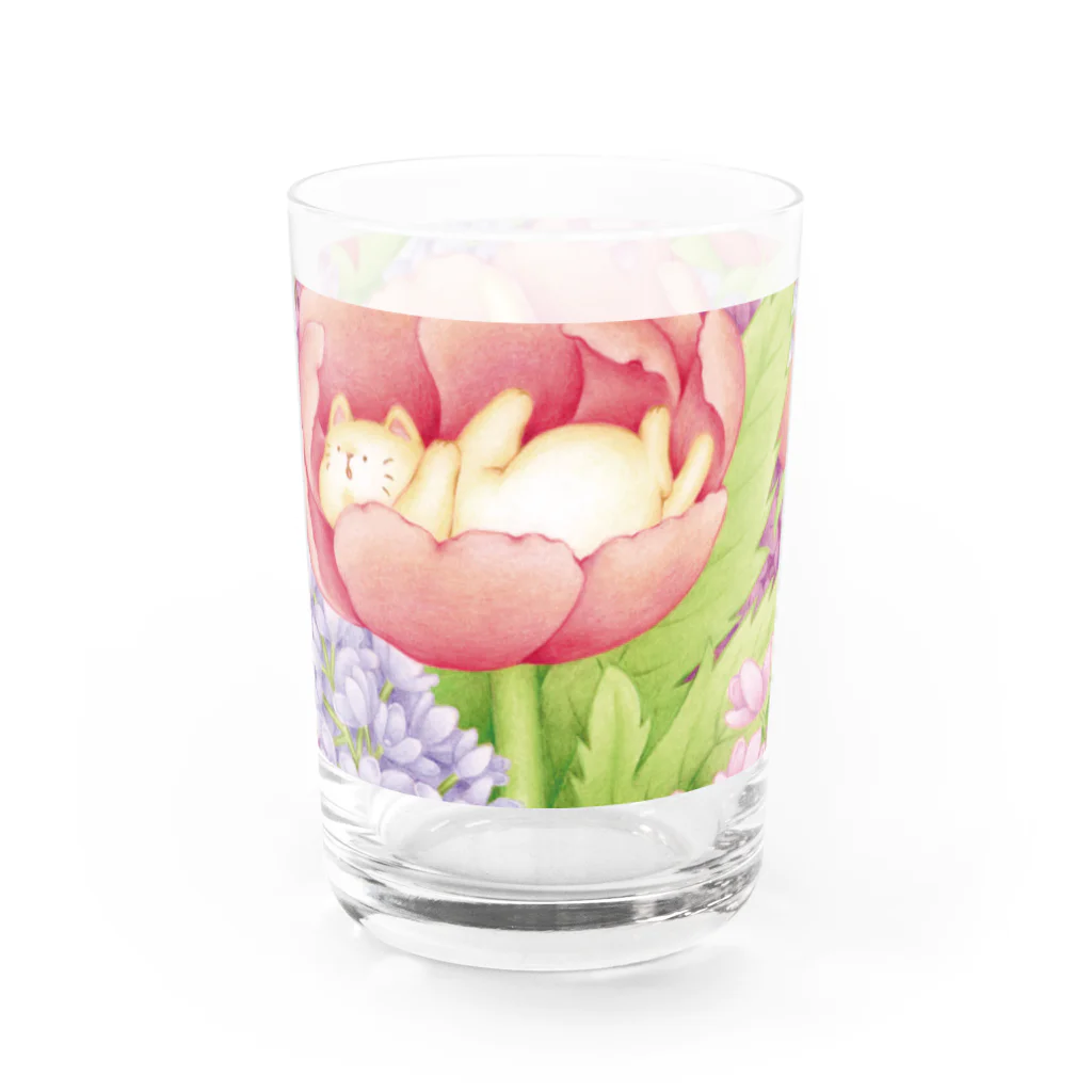 とむのもちもちねことお花畑 Water Glass :right