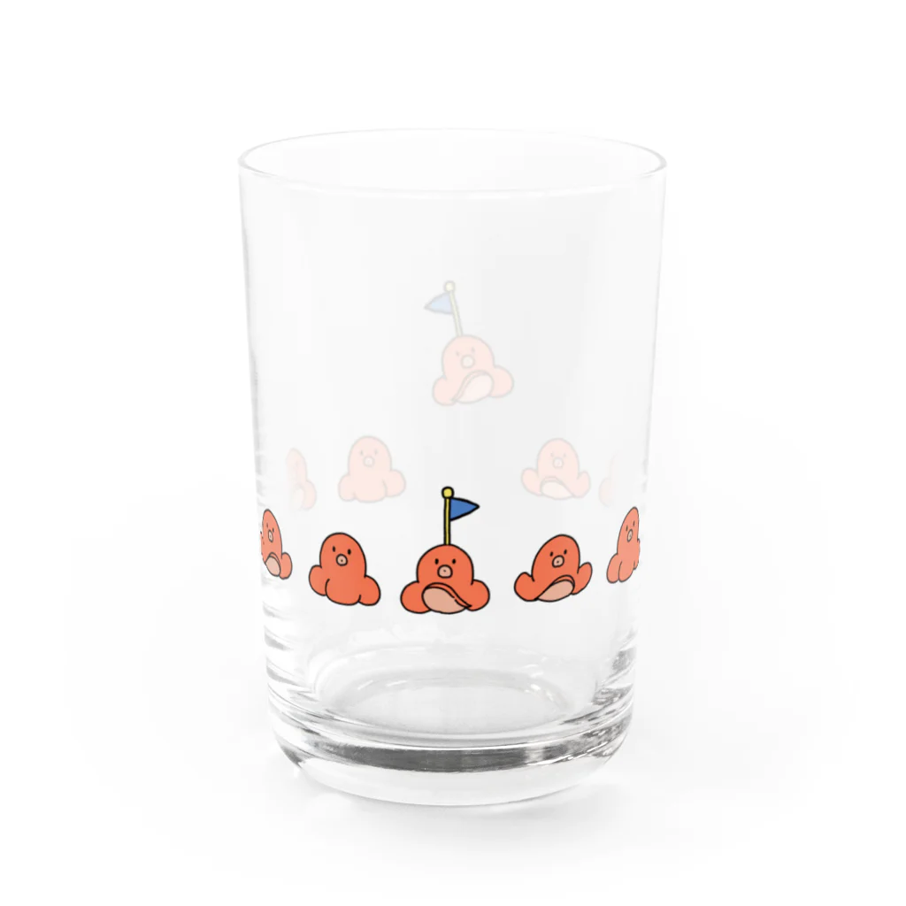 nou(のう)の長い列のタコさんウインナーズ Water Glass :right