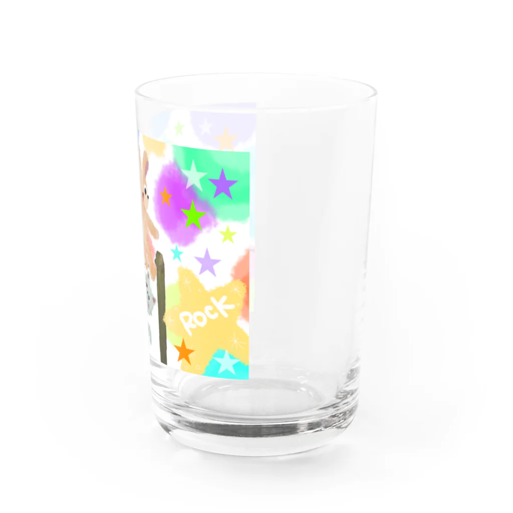 🤍一ノ瀬 彩 🐇⸒⸒ suzuri支店🤍のゆめかわアニマル:星【犬猫鳥兎】 Water Glass :right