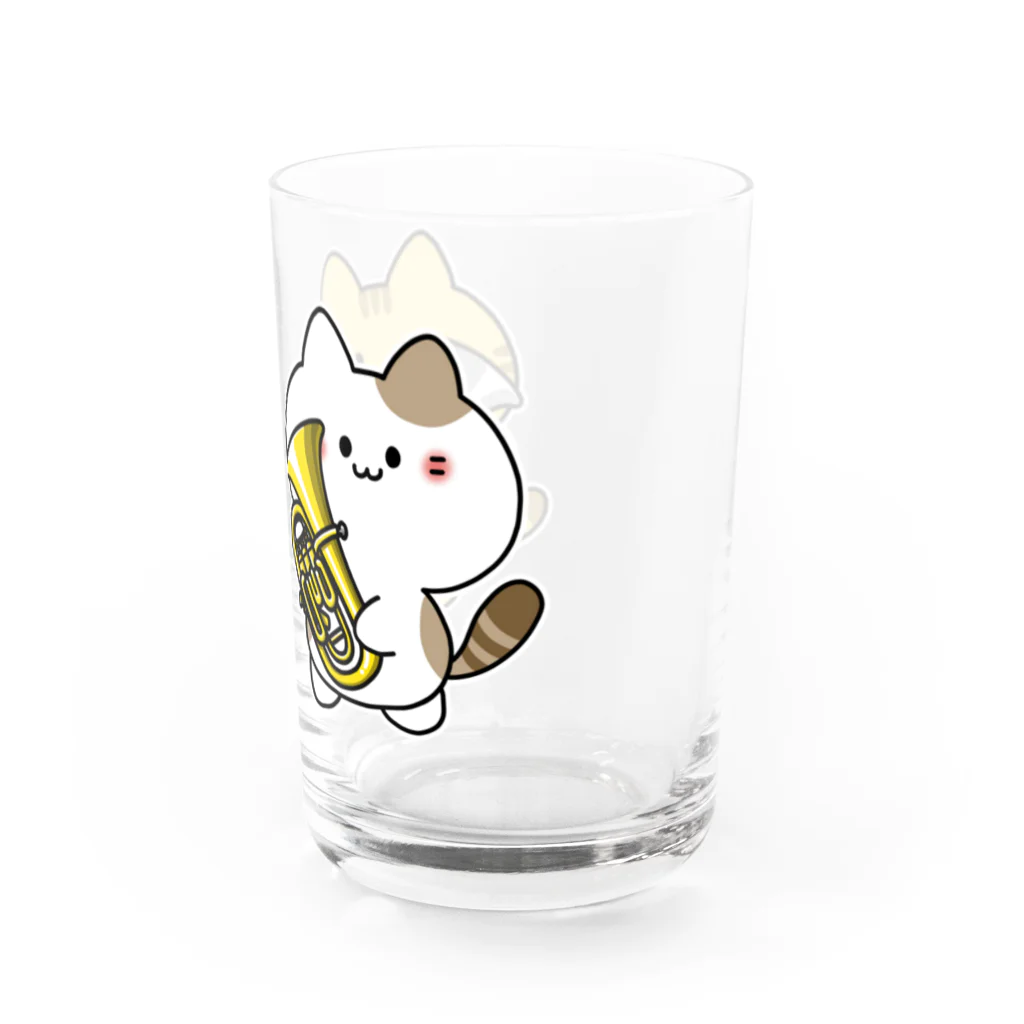  ふじねこ屋のユーフォニアム吹きのねこたち Water Glass :right