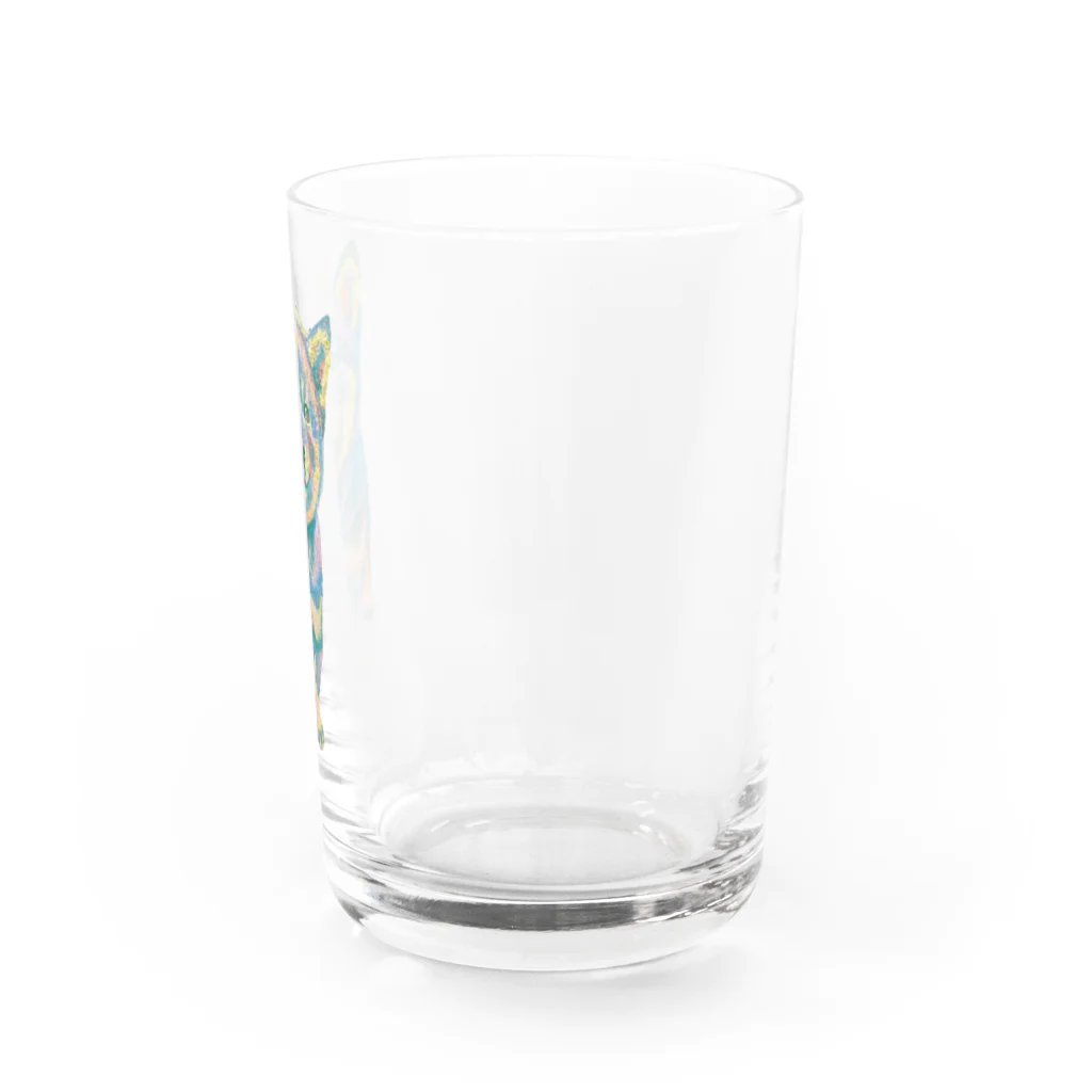chaCo life with color&natureの油絵カラフル黒シバっ子 Water Glass :right