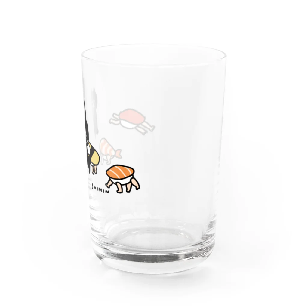 SUIMINグッズのお店の歩きだした寿司 Water Glass :right