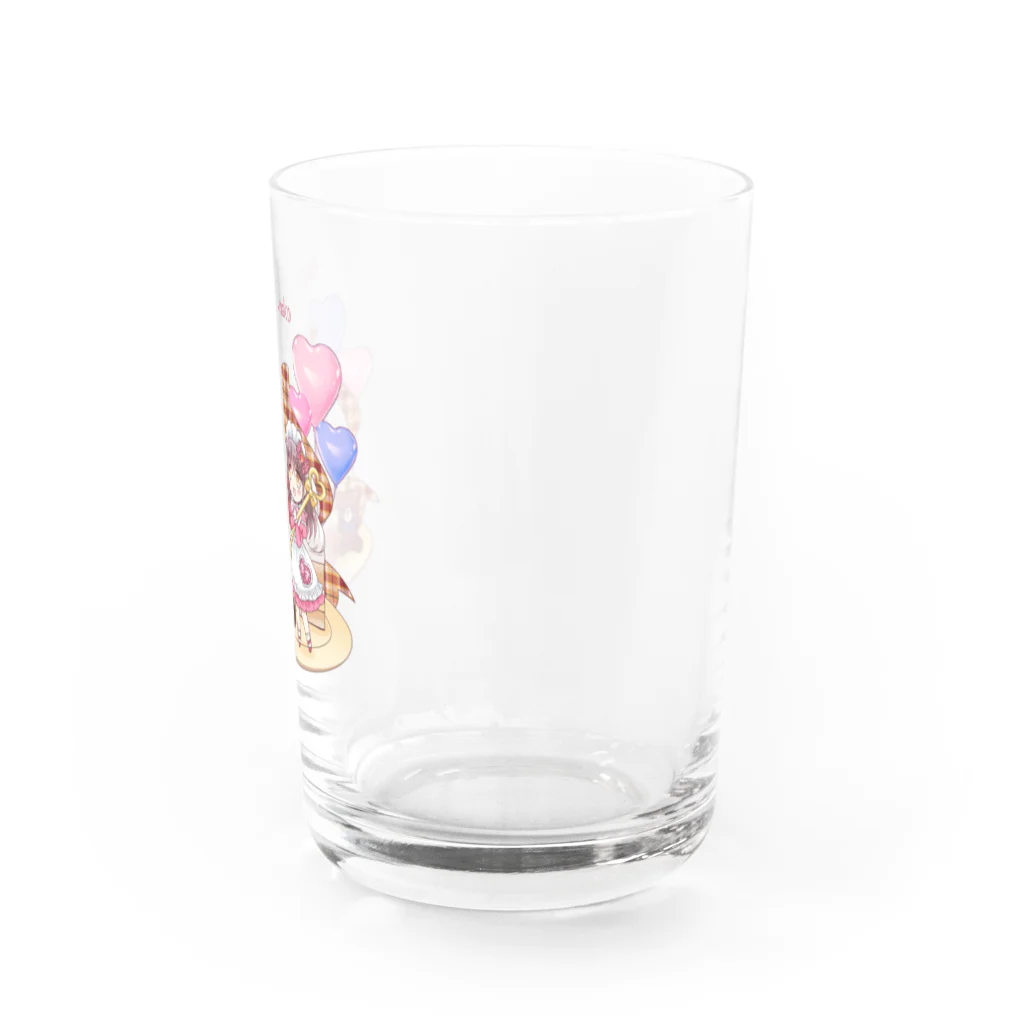 虹色珊瑚礁☆SUZURI店の苺ショートケーキ(name入り） Water Glass :right