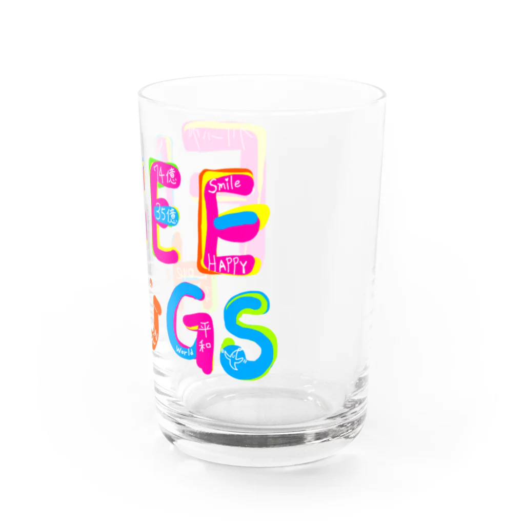 マジシャンもやしくんのショップのフリーハグ／FREE HUGS Water Glass :right