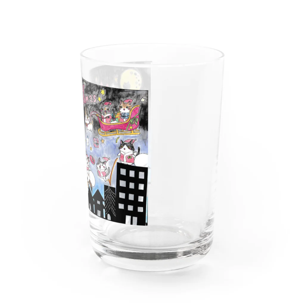 こころのお店のにゃんタクロースのクリスマス Water Glass :right