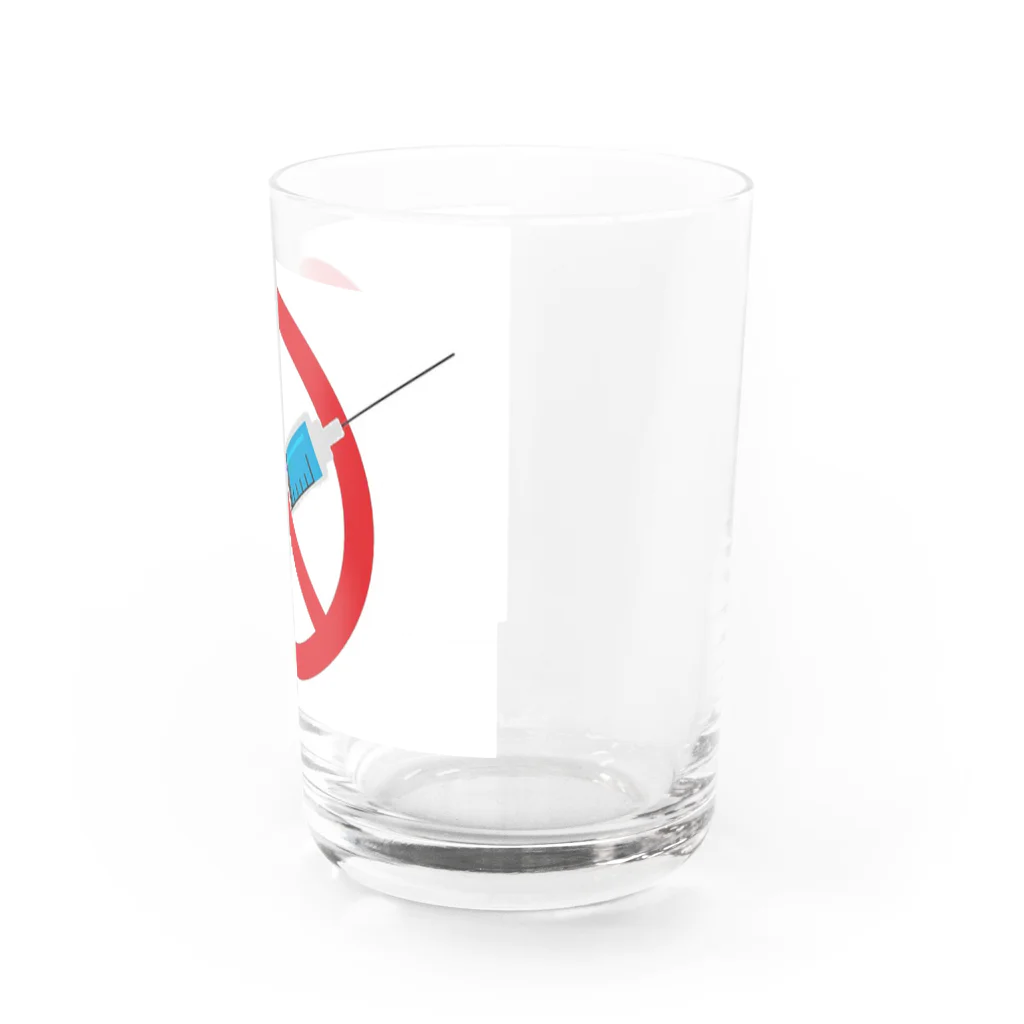 PALA's SHOP　cool、シュール、古風、和風、の anti-vaxxer　ワクチン反対 Water Glass :right