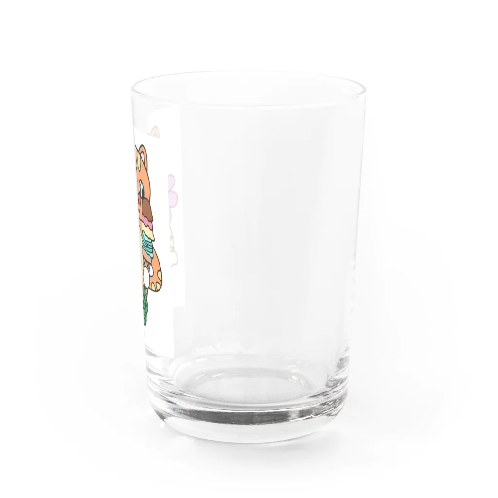 FANTASY PAPERARTの猫さん　アイスとお花 Water Glass :right