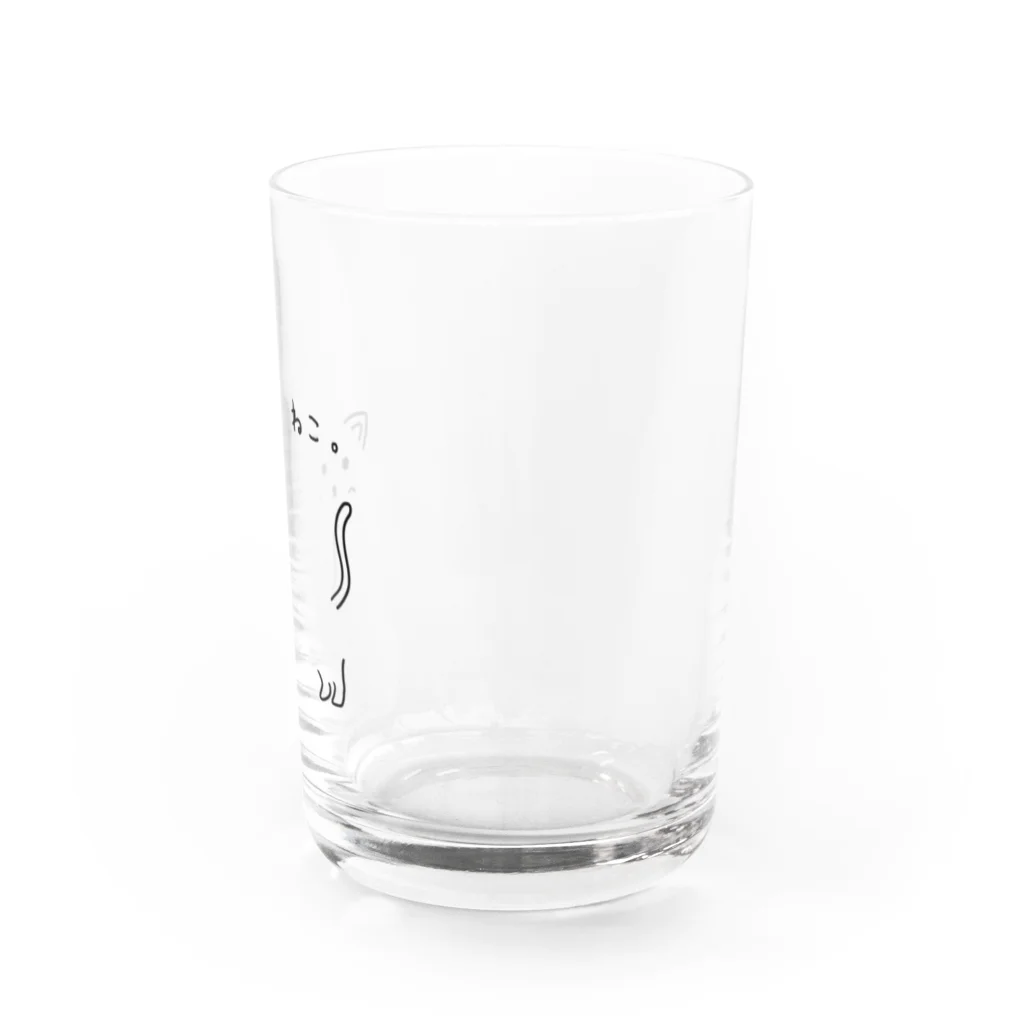 えんぴつのいえのねこ。黒字 Water Glass :right