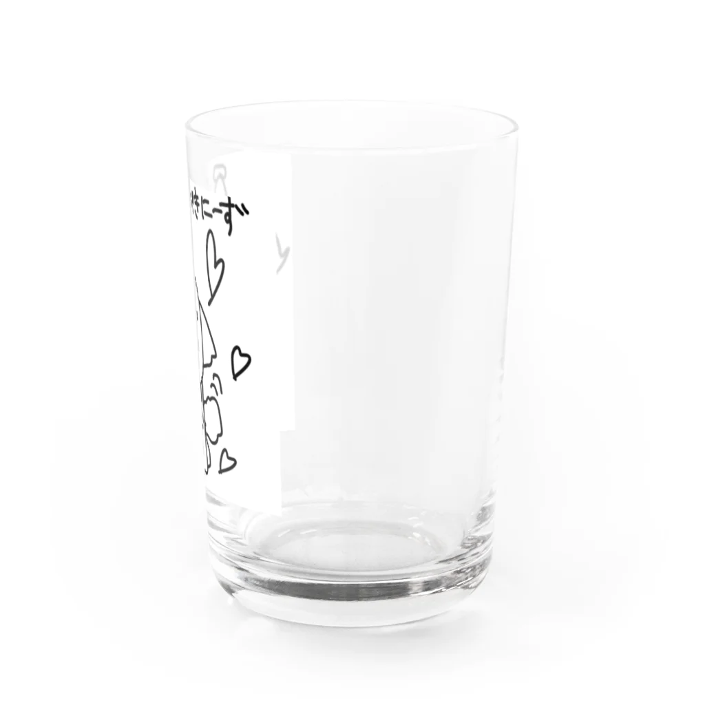 ペコりんショップのハートがたくさん、とんがり帽子のペキニーズさん Water Glass :right