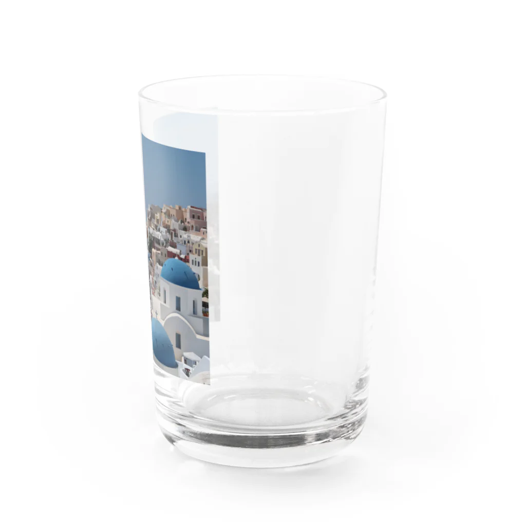 旅好きアルパカの【世界一周旅】ギリシャ　サントリーニ島の景色 Water Glass :right