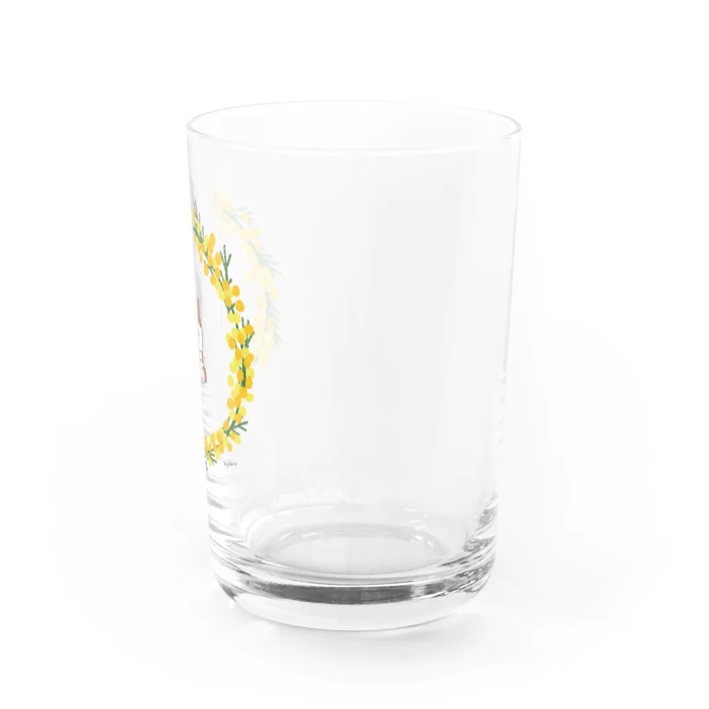 kijishiroのミモザとネコ Water Glass :right