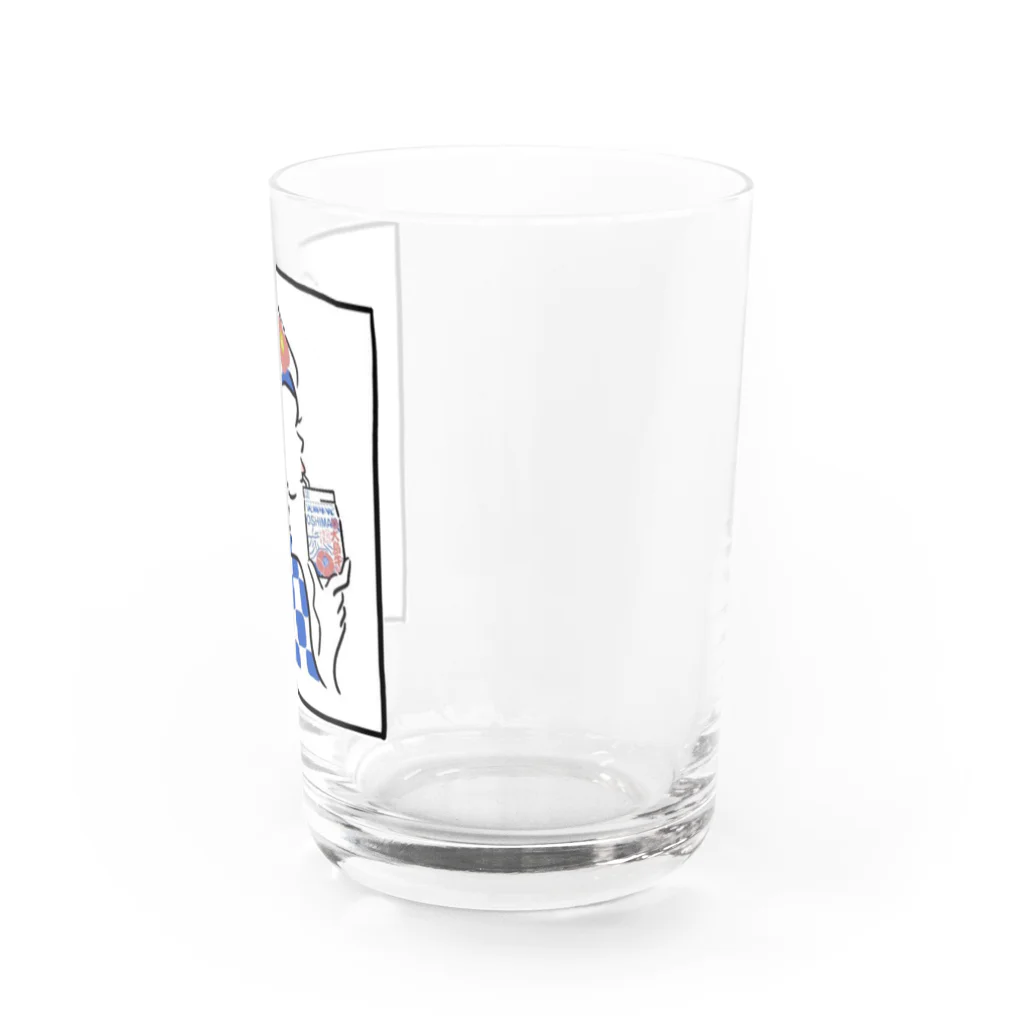 (株)大島牛乳(伊豆大島)のあんこさんと大島牛乳 Water Glass :right