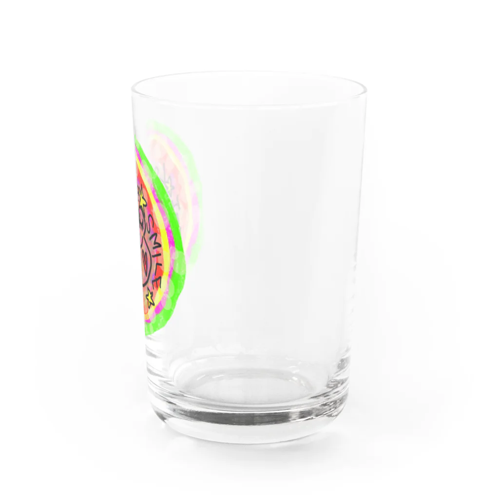 カエルモチーフオリジナル制作専門店の虹♡♡Happyなカエルちゃん Water Glass :right