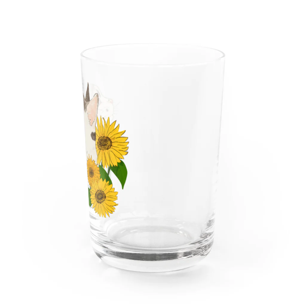 MessyChanの8月の誕生花と猫 Water Glass :right