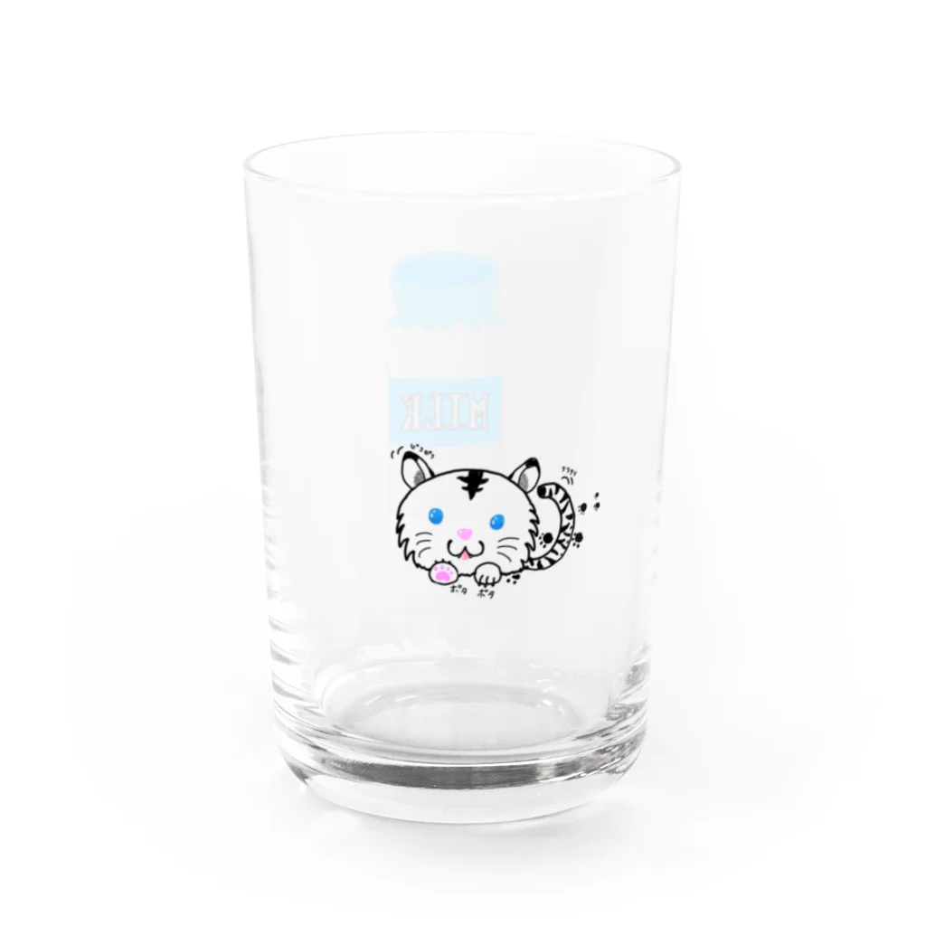 🐯 高橋 レオ🐯  🥕👑🍜🍿🐼の毛玉とミルク グラス グラス右面