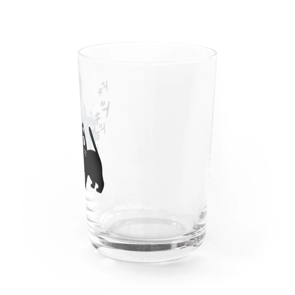 イラスト MONYAAT のワンポイント やみねこ ろっぽはドキドキB Water Glass :right