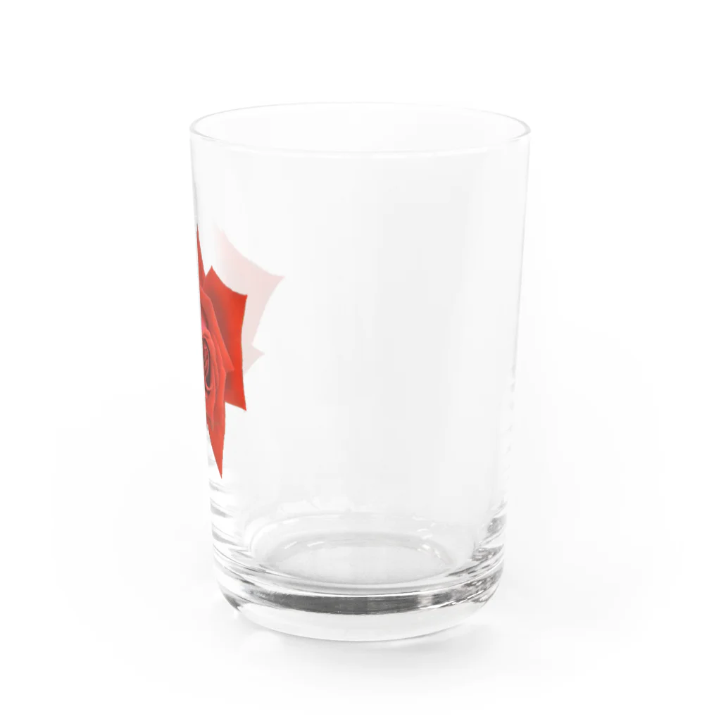 Harunoyozoraの大きな赤いバラ Water Glass :right