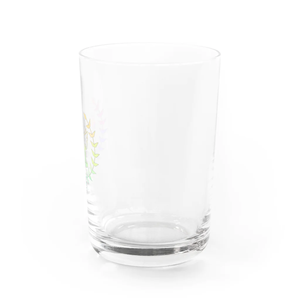 いろはにゃんこ堂の羽ねこさん(虹1) Water Glass :right