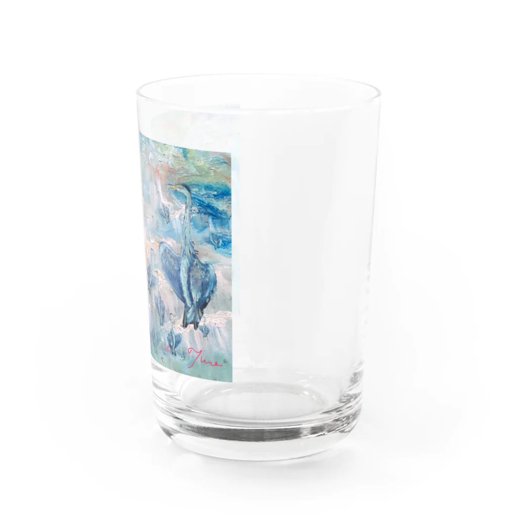 piicyunのアオサギ先輩がいっぱい Water Glass :right