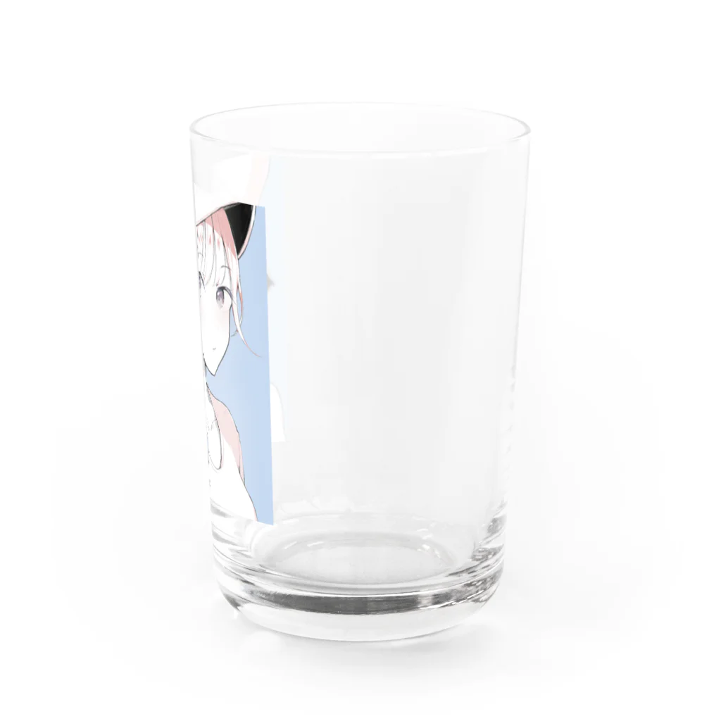 uekiのバケットハットとリボンのガール Water Glass :right