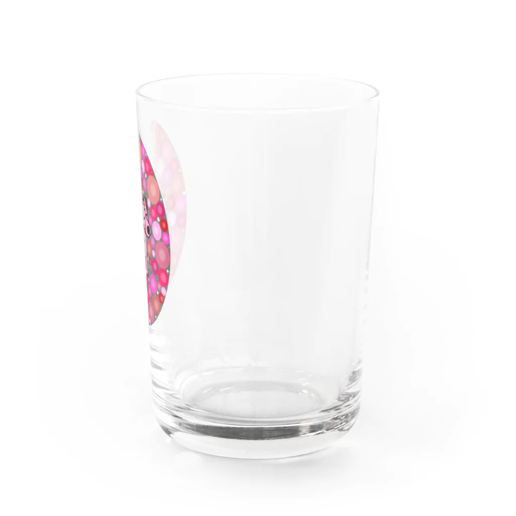 虹色PLUSのハートおすましジャックラッセルテリア　ピンク系 Water Glass :right