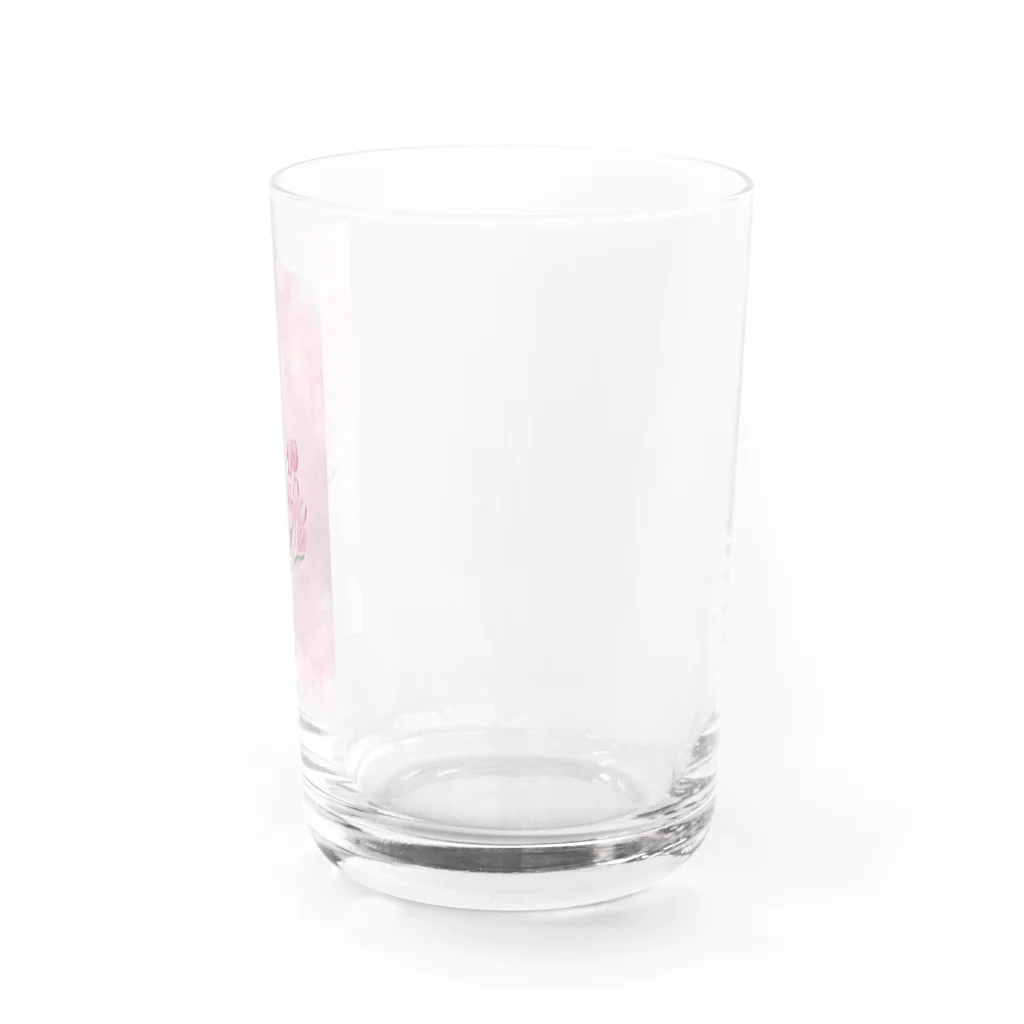 R’sのピンクのチューリップ Water Glass :right