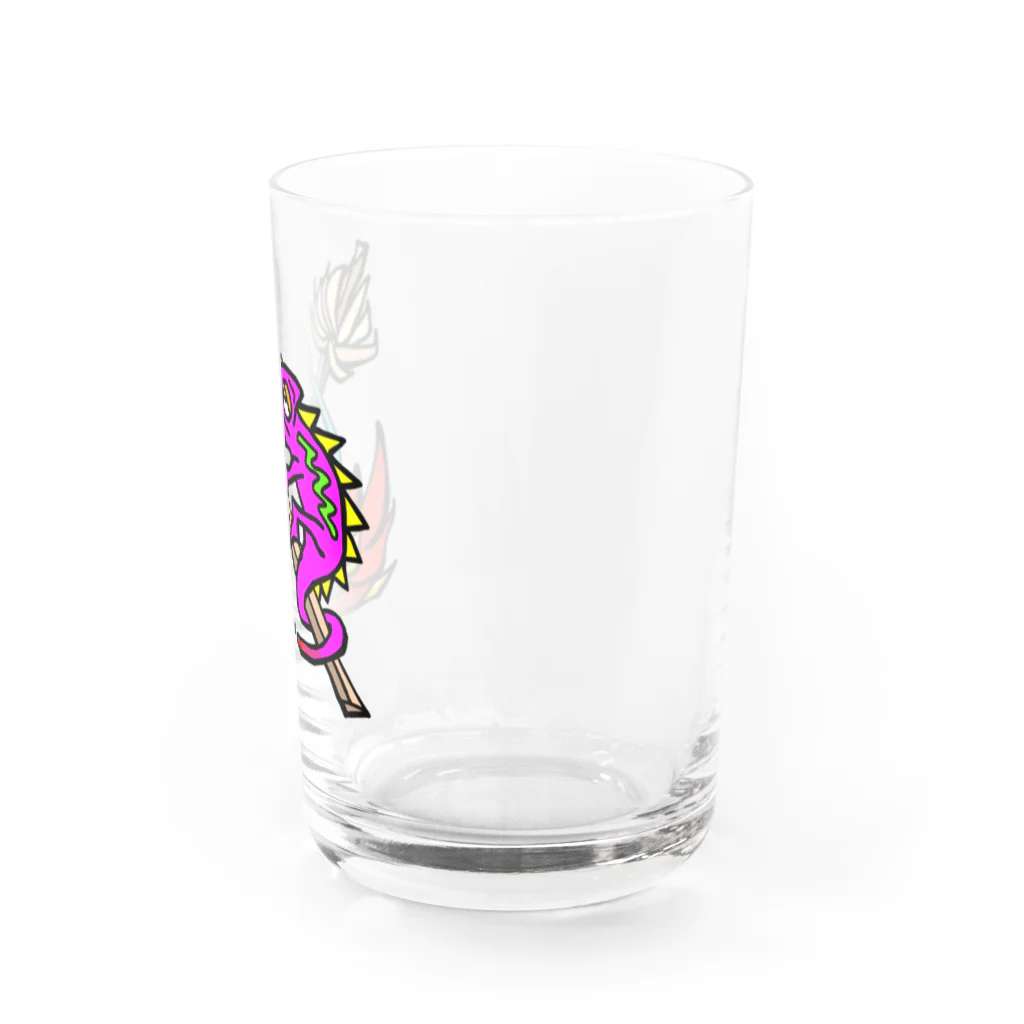 Feather stick-フェザースティック-のフェザースティック【Feather stick】カメレオンロゴ Water Glass :right