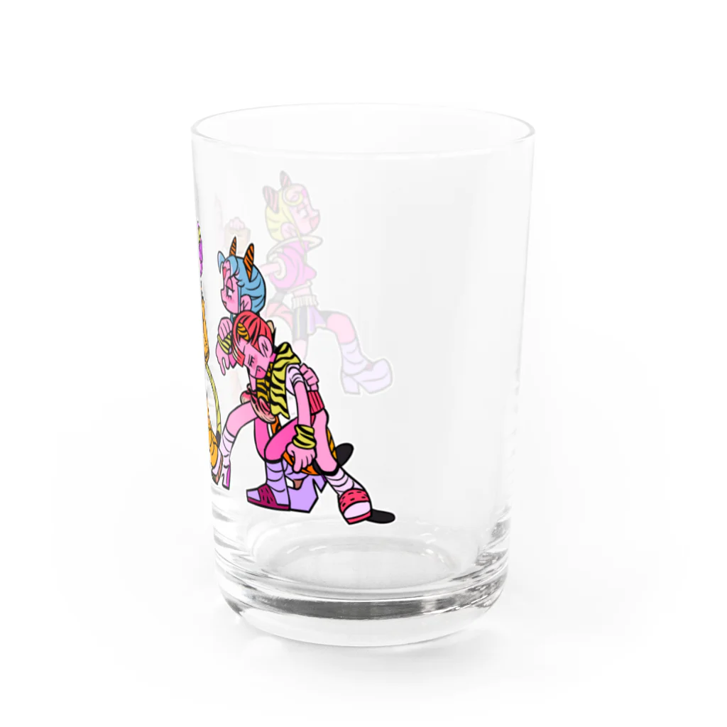 メイドイン極楽スズリ店の酒飲みどもの行進 Water Glass :right